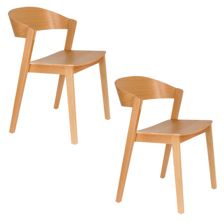 Wooz Dining Chairs- Set of Two (Natural or Walnut) from Accessories for the Home