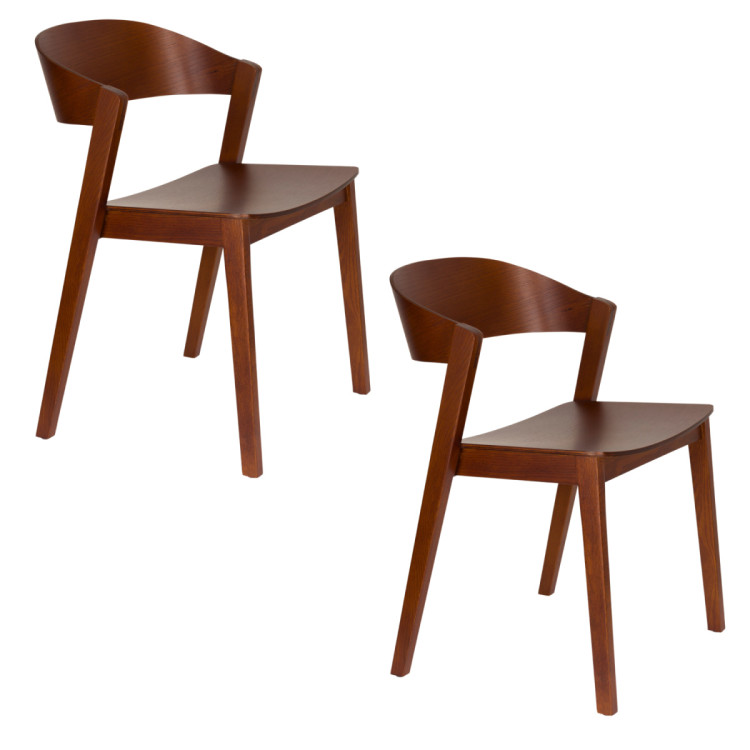 Wooz Dining Chairs- Set of Two (Natural or Walnut) from Accessories for the Home
