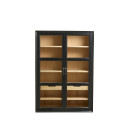 Nordal Viva Black Wood Wall Cabinet with Glass Doors from Accessories for the Home