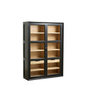 Nordal Viva Black Wood Wall Cabinet with Glass Doors from Accessories for the Home