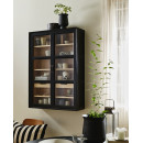 Nordal Viva Black Wood Wall Cabinet with Glass Doors from Accessories for the Home