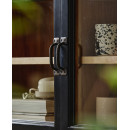 Nordal Viva Black Wood Wall Cabinet with Glass Doors from Accessories for the Home