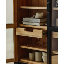 Nordal Viva Black Wood Wall Cabinet with Glass Doors from Accessories for the Home