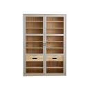 Nordal Viva Grey Wood Cabinet with Glass Doors from Accessories for the Home