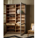 Nordal Viva Grey Wood Cabinet with Glass Doors from Accessories for the Home