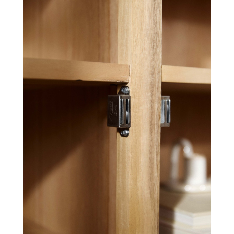 Nordal Viva Grey Wood Cabinet with Glass Doors from Accessories for the Home