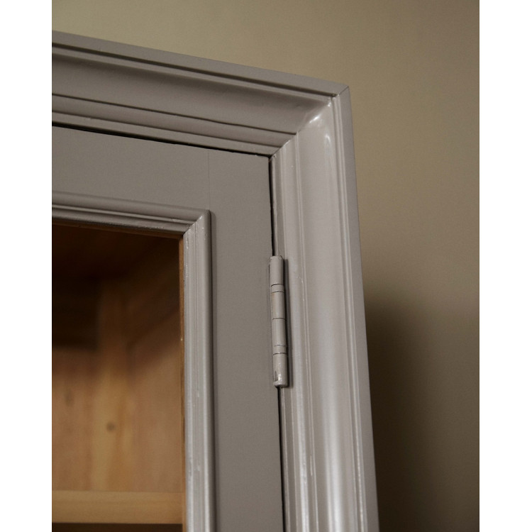 Nordal Viva Grey Wood Cabinet with Glass Doors from Accessories for the Home