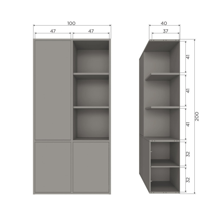 Woood Merel Pine Storage Cabinet- Burgundy, Grey or Brown from Accessories for the Home