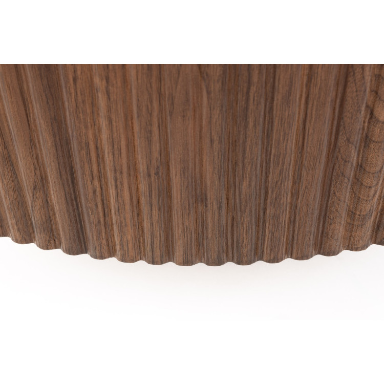Mitch Walnut Round Ribbed Coffee Table from Accessories for the Home