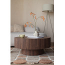 Mitch Walnut Round Ribbed Coffee Table from Accessories for the Home