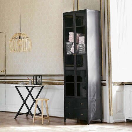Tinekhome Tall Metal Black Iron Display Cabinet from Accessories for the Home 2