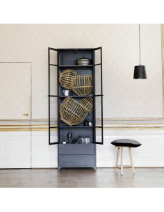 Tinekhome Tall Metal Black Iron Display Cabinet from Accessories for the Home