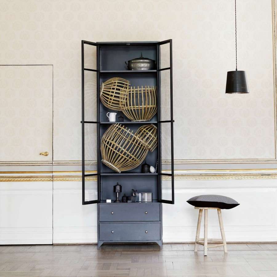 Tall Black Metal Display Cabinet From Accessories For The Home
