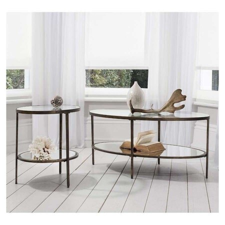 Hudson Aged Bronze and Glass Side Table from Accessories for the Home