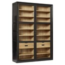 Nordal Viva Black Wood Cabinet with Glass Doors from Accessories for the Home