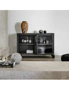 Muubs Bronx Black Iron & Mesh Bar Cabinet from Accessories for the home