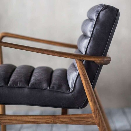 Dayton Ebony Leather Armchair from Accessories for the Home 2