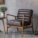 Dayton Ebony Leather Armchair from Accessories for the Home