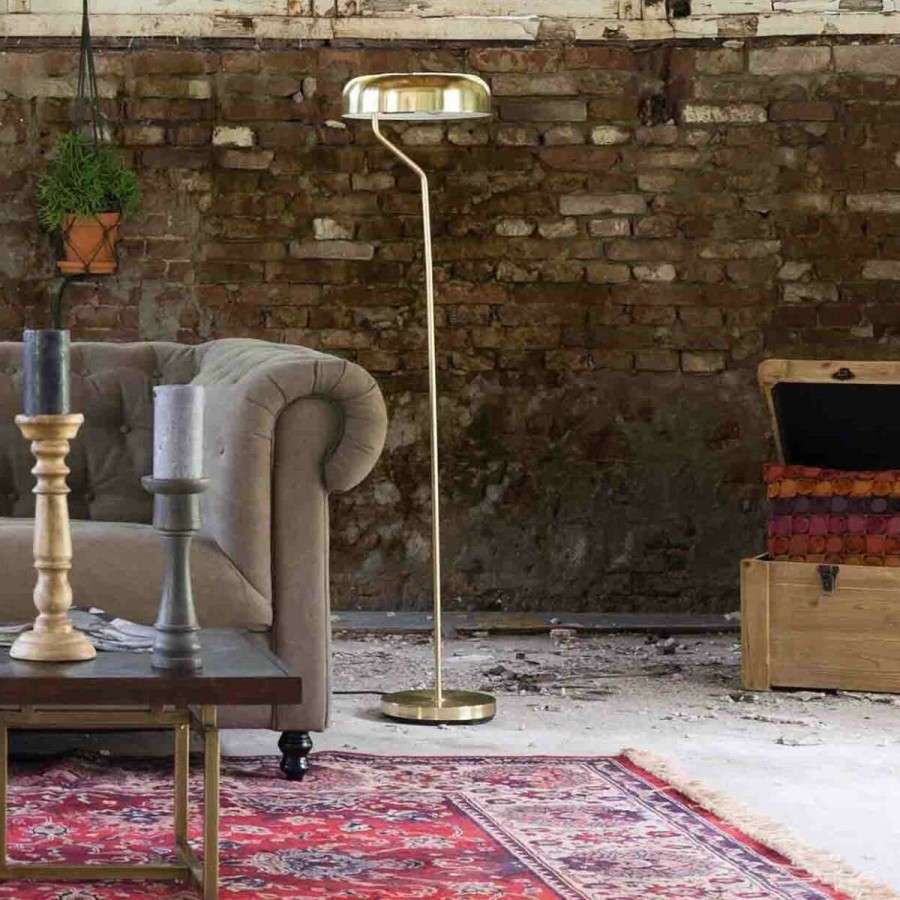 Dutchbone Eclipse Brushed Brass Floor Standing Lamp