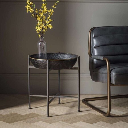 Witten Antique Brass Bowl Side Table from Accessories for the Home