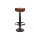 Tan Leather and Iron Bar Stool from Accessories for the Home