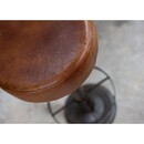 Tan Leather and Iron Bar Stool from Accessories for the Home