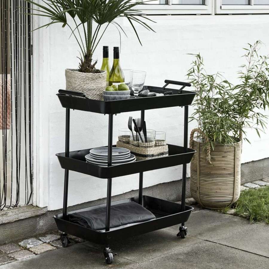Nordal Macy Iron Three Tier Tea Trolley Accessories For The Home