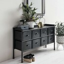 Nordal Portland 8-Drawer Black Iron Console from Accessories for the Home