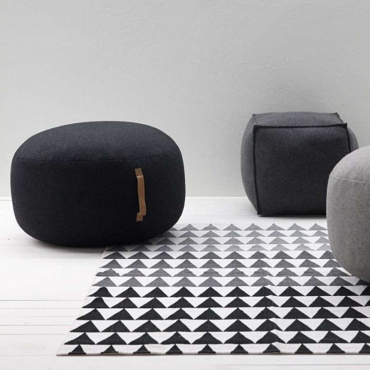 Hubsch Small Wool Pouffe from Accessories for the Home