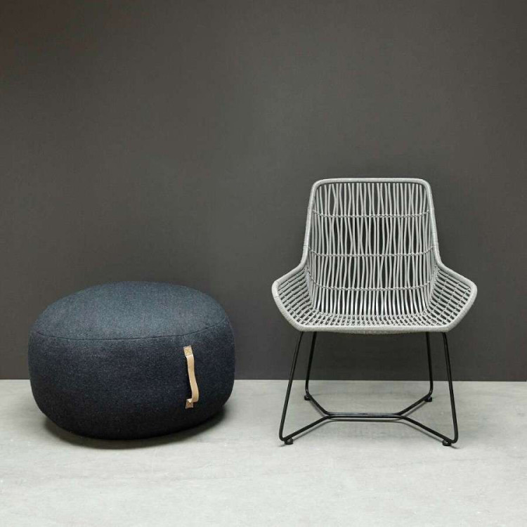 Hubsch Small Wool Pouffe from Accessories for the Home