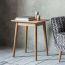 Malmo Chevron Inlay Solid Oak Side Table from Accessories for the Home