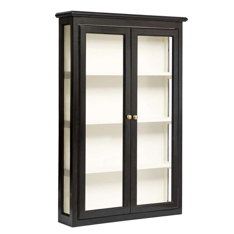 Nordal Classic Black Wood Wall Cabinet from Accessories for the Home Nordal Classic Black Wood Wall Cabinet from Accessories for the Home
