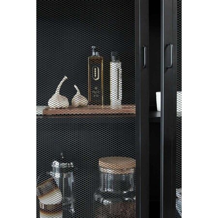 Hubsch Edge Black Metal Cabinet with Mesh Doors from Accessories for the Home 2