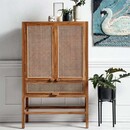 Nordal Open Mesh Teak Wood Cabinet from Accessories for the Home