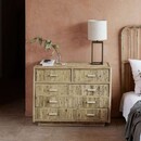 Tinekhome 5 Drawer Natural Rattan Dresser from Accessories for the Home