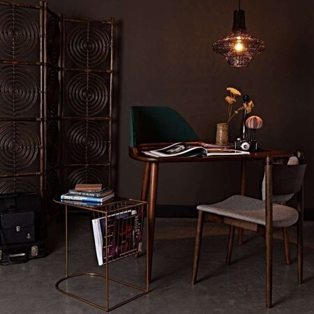 Dutchbone Finn Ash Desk with Velvet Panel from Accessories for the Home