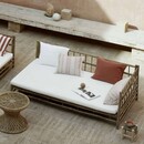 Tinekhome Natural Bamboo Left Hand Lounge Bed with Cushion from Accessories for the Home