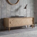 Malmo Chevron Inlay Solid Oak Media Unit from Accessories for the Home
