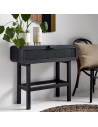 Nordal Black Rattan and Teak Wood Console from Accessories for the Home