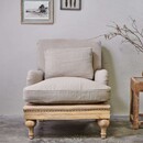 Abe Deconstructed Linen Armchair in Stone from Accessories for the Home
