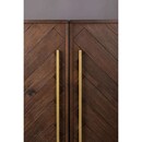 Metallic brass handle details on the Dutchbone Class Dark Wood Drinks Cabinet from Accessories for the Home