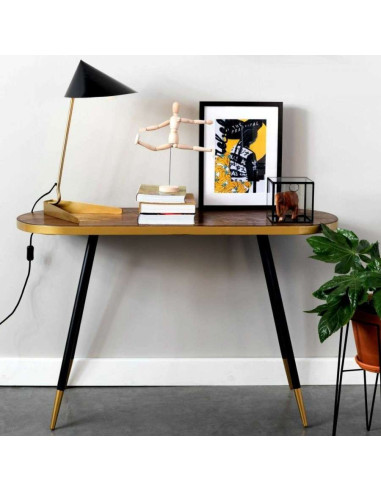Dutchbone Denise Walnut and Gold Console Table from Accessories for the Home