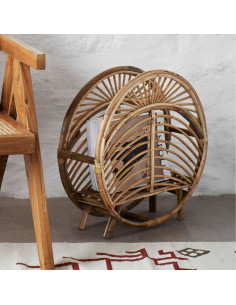 Madam Stoltz Round Cane Magazine Rack from Accessories for the Home