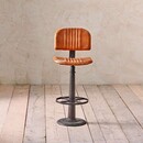 Narwana Leather & Iron Bar Chair- Aged Tan from Accessories for the Home