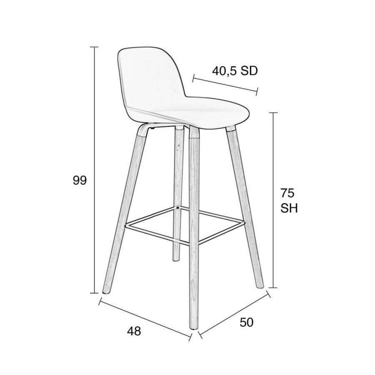 Zuiver Albert Kuip All Black Bar Chair from Accessories for the Home