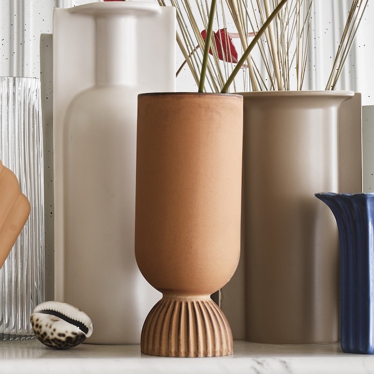 orange ceramic vase