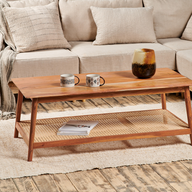 acacia wood coffee table