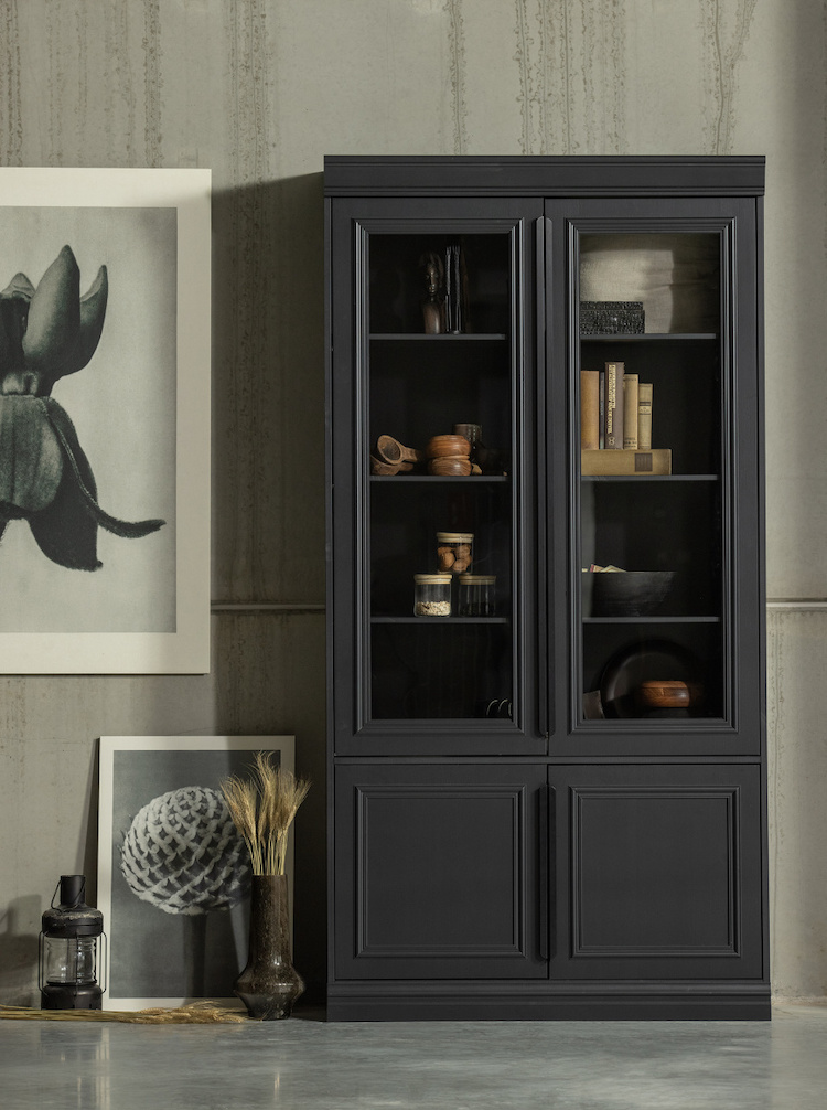 black display cabinet