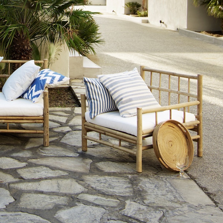 bamboo chair in garden