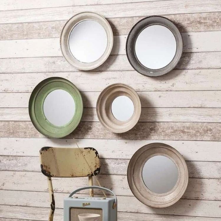 Camden Set of 5 Round Metal Frame Mirrors